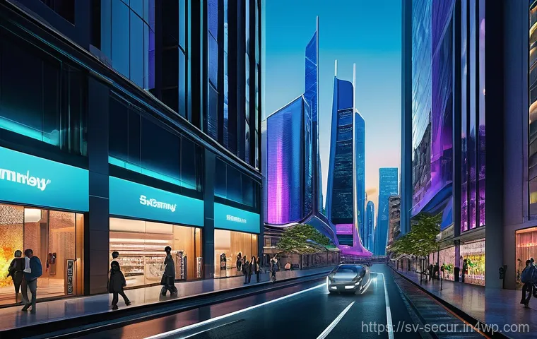 컨테이너 보안을 위한 필수 도구 및 플랫폼 - **Prompt 1:** A vibrant, futuristic cityscape at dusk, bathed in the soft glow of holographic advert...